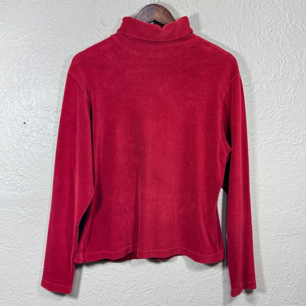 Vtg 90s Woolrich Corduroy Velour Top Lg Crimson Pullover 7067 Old Money Normcore